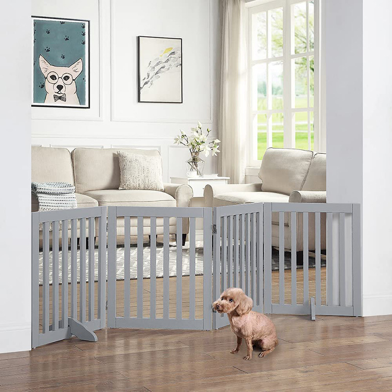 Wooden for Dog and Cat folded pet gate and pens baby gate double lock safety for pets door gate