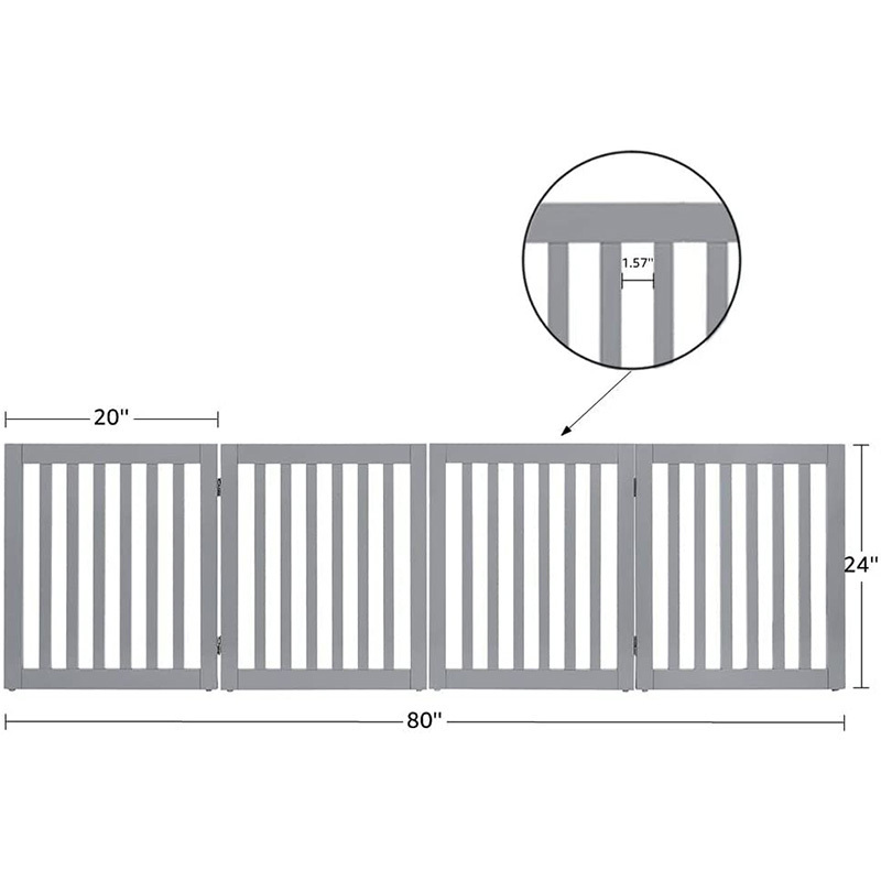 Wooden for Dog and Cat folded pet gate and pens baby gate double lock safety for pets door gate