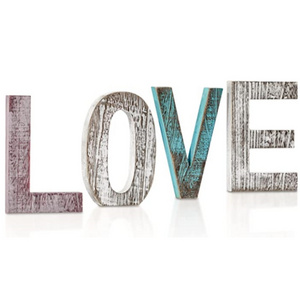 Rustic Farmhouse "LOVE" Letter Hanging Wall Sign Home Decorations Wooden Words Decor