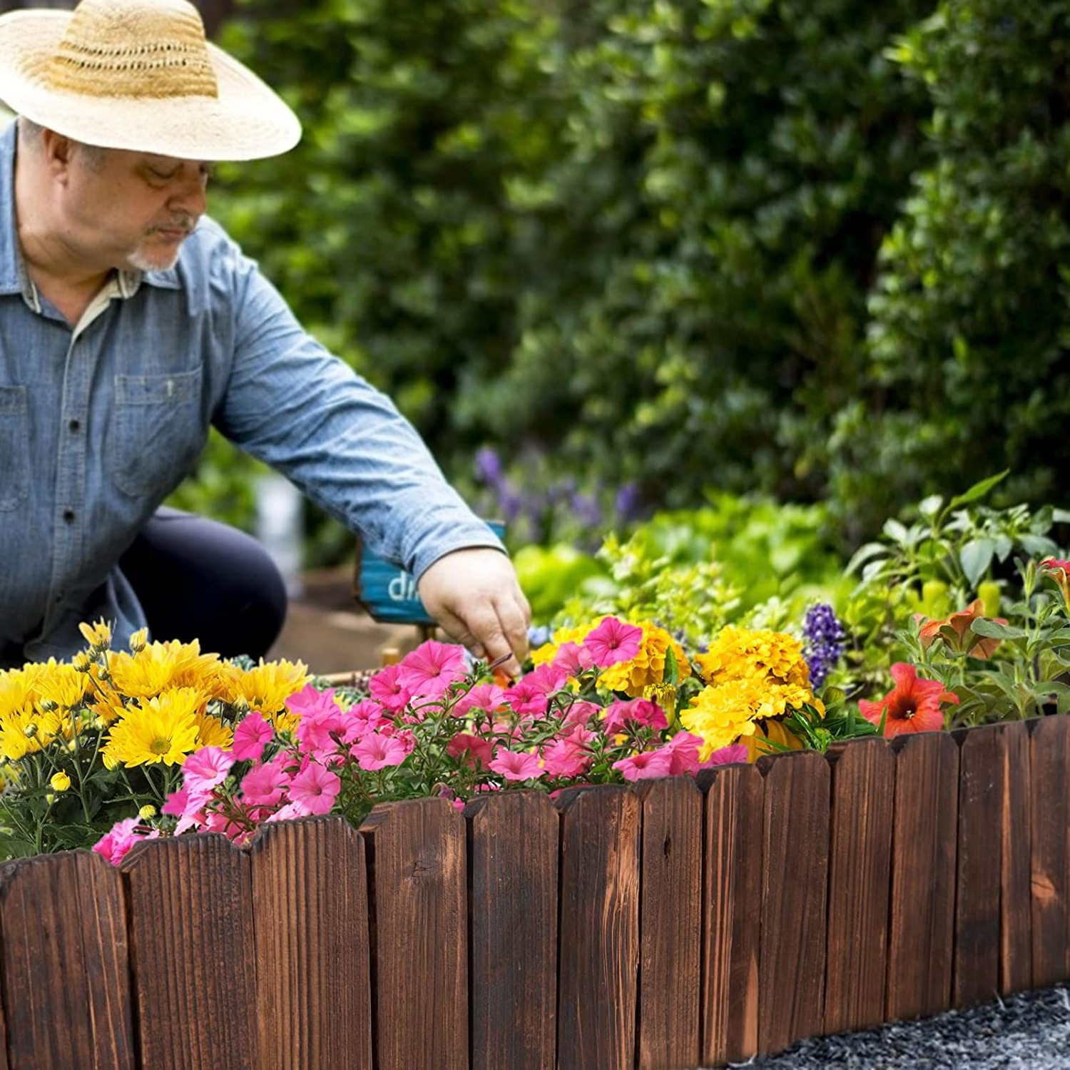 Farmhouse Custom Outdoor Garden Fence Panels Wooden Fence Pickets