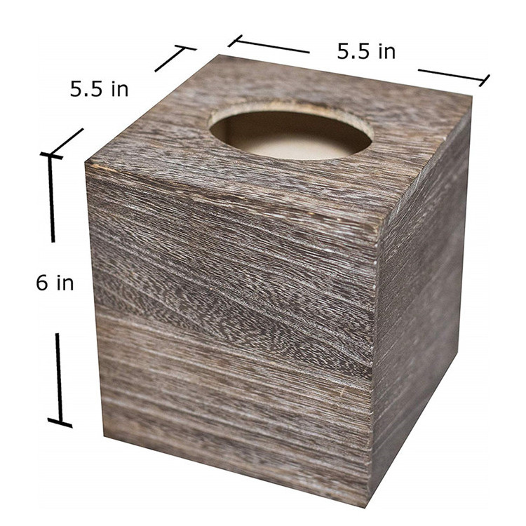 Wood Tissue Box Cover Decorative Square Facial Tissue Holder Napkin Dispenser for Bathroom and Home Decoration