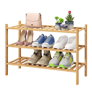 Sturdy 3-Tier Stackable Bamboo Wood Shoe Rack Cabinet for Entryway Hallway Closet