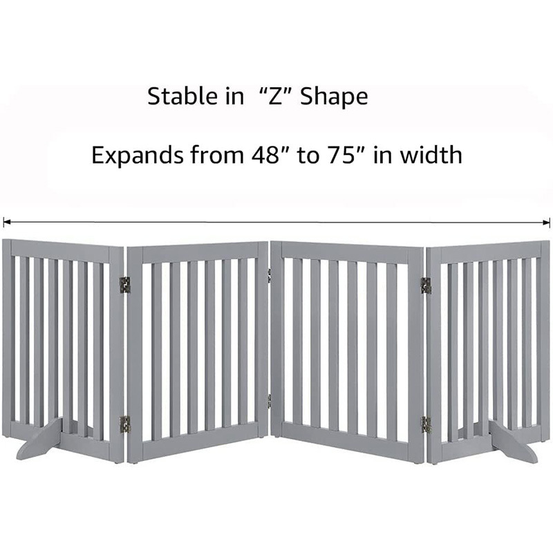 Wooden for Dog and Cat folded pet gate and pens baby gate double lock safety for pets door gate