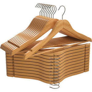 Wholesale wooden clothes hangers and wood hanger for clothing with 360-Degree Rotatable Hook