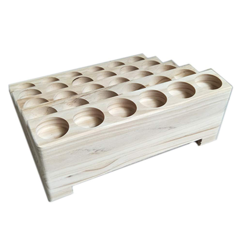 5 Tier 30 Slots Wooden Essential Oil  Display Rack, Portable Carrying Case Storage Display Box  test tube holder wood