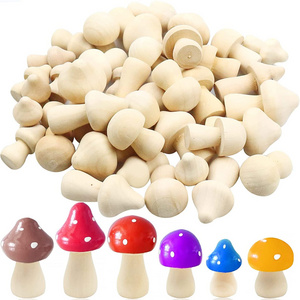 Wooden Unfinished DIY Color Painting Mushroom Home Decoration for Kids Woodworking Kit