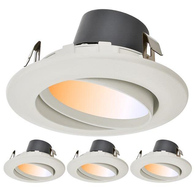 UL Gimbal 4 Inch Recessed Lights Directional Angled Trim Adjustable Ceiling Downlight