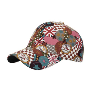 Polyester Printed Sports Cap Hip Hop Color-blocking Graffiti Gradient Sunscreen Personality Street Tie-dye Trend Baseball Cap