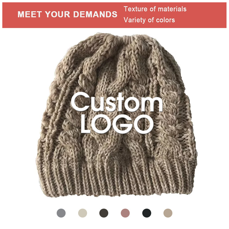 Custom logo wholesale custom new arrival hollow out fashion winter women pink rasta floral knitted crochet bucket hats for women