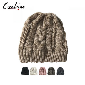 Custom logo wholesale custom new arrival hollow out fashion winter women pink rasta floral knitted crochet bucket hats for women