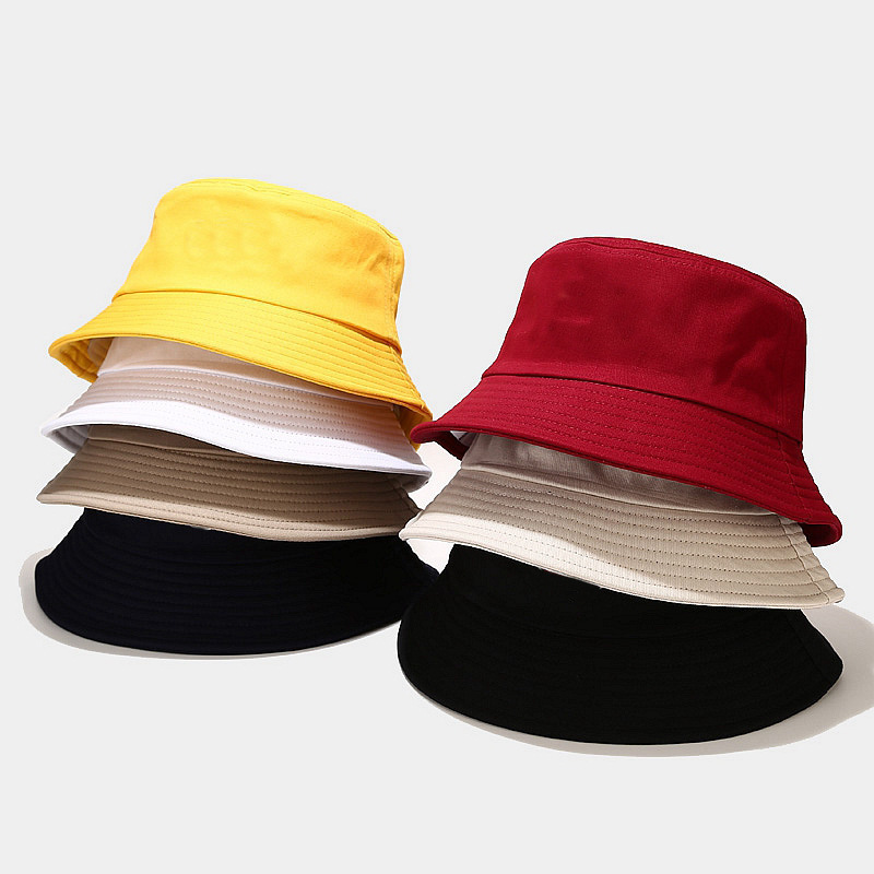 BSCI Factory Wholesale Eva Plain Solid White Color Cotton Satin Lined Casual Bucket Hats For Men Women Beach Travel Sun Proof