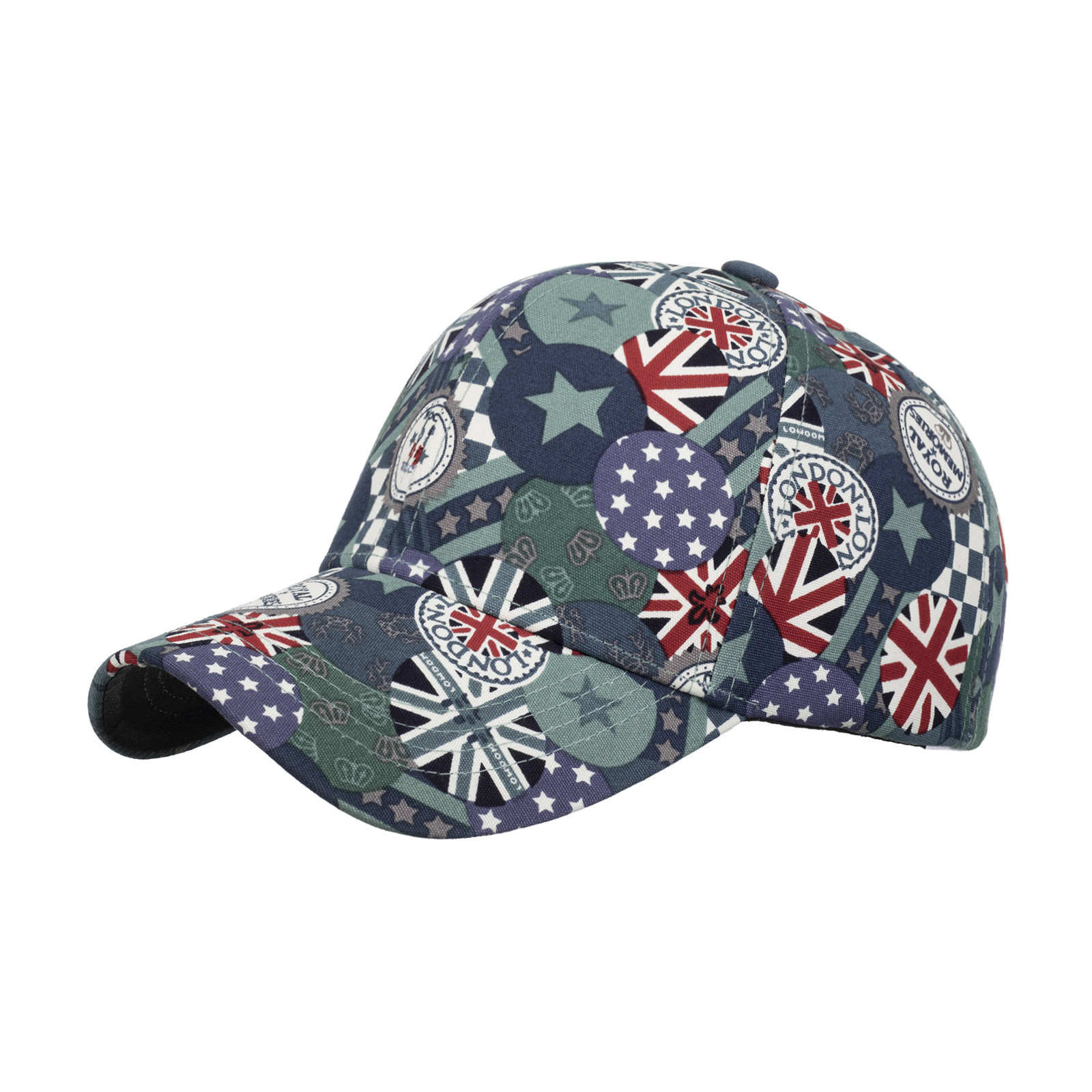 Polyester Printed Sports Cap Hip Hop Color-blocking Graffiti Gradient Sunscreen Personality Street Tie-dye Trend Baseball Cap