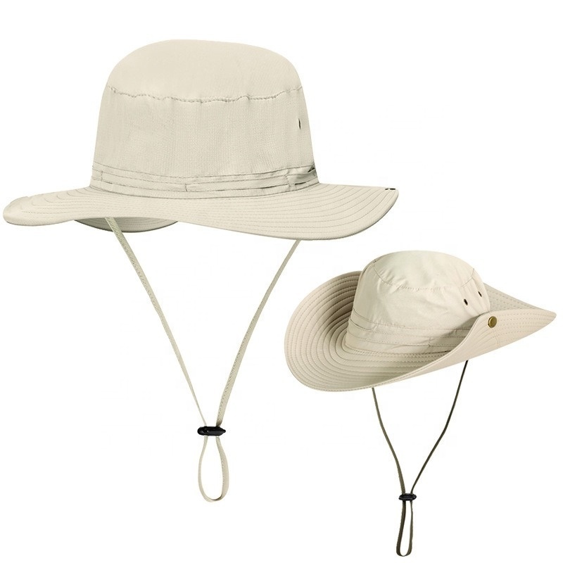 Outdoor Breathable Good Design Anti-UV Beach Mesh Wide Brim Sun Camouflage Fishing Bucket hat Hunting Safari Boonie Hat