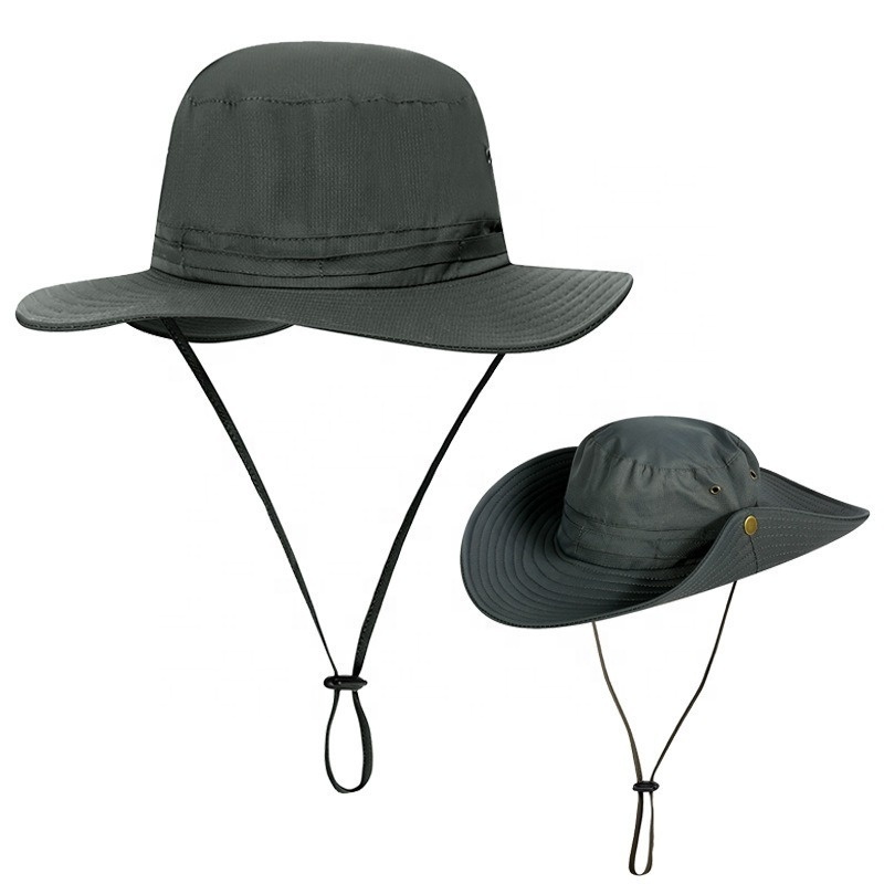 Outdoor Breathable Good Design Anti-UV Beach Mesh Wide Brim Sun Camouflage Fishing Bucket hat Hunting Safari Boonie Hat