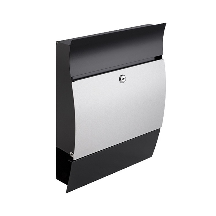 2024 Stainless Steel Wall Mounted Locking Mailbox with Newspaper Holder