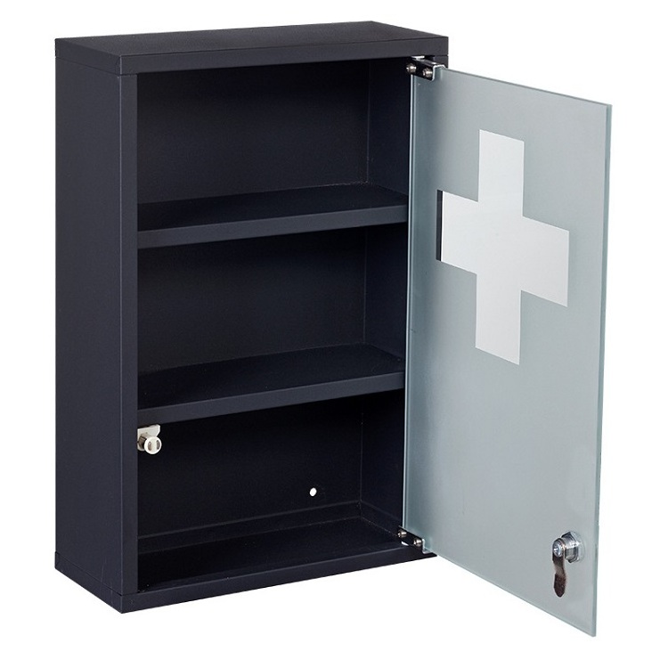 Galvanized Customized Household Layered Medicine Cabinet with Lock