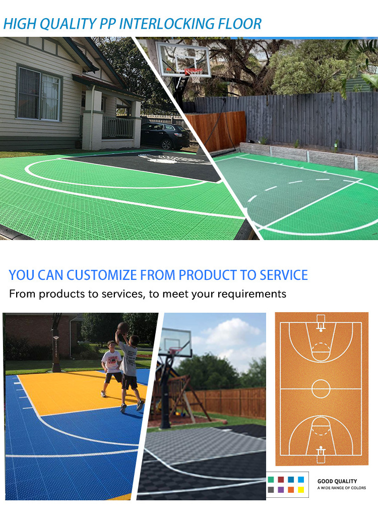 portable netball court sports flooring outdoor pp interlocking tiles Roller skating floor