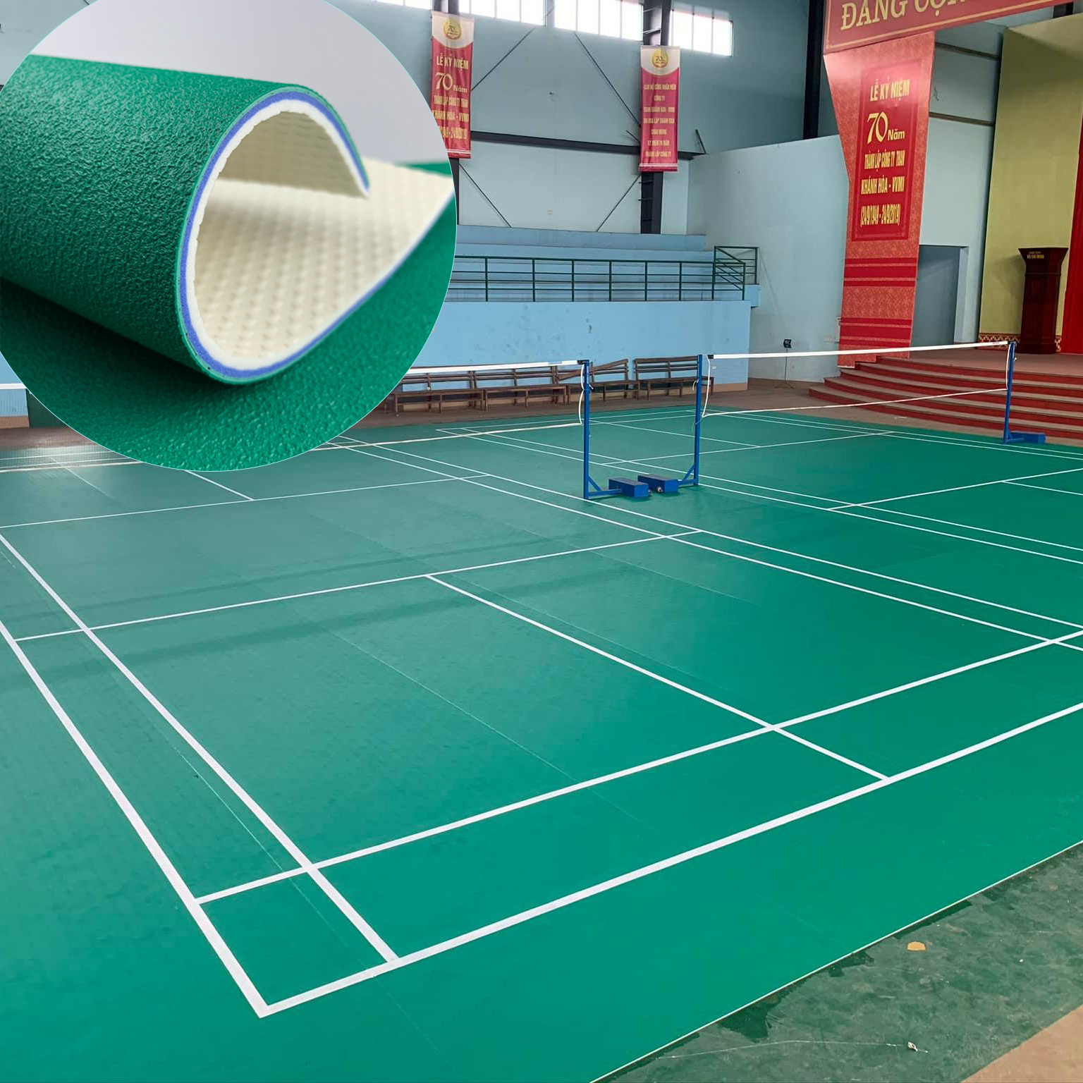 Indoor Badminton Court Mat For BWF Approved PVC Sport Floor High Quality pvc floor