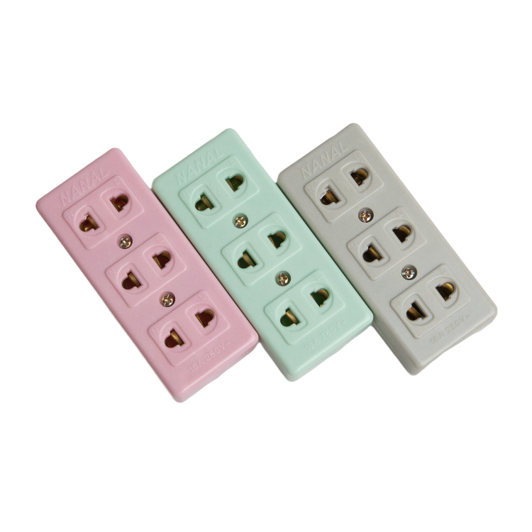 WS666 Luxury Outlet Three Brass Extension Retro Switch And Electric Jade Powder Power Strip Socket