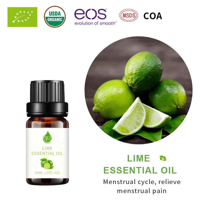 Hot Selling Natural Kaffir Lime Essential Oil Cosmetic Grade Pure Lime Fragrance Oil