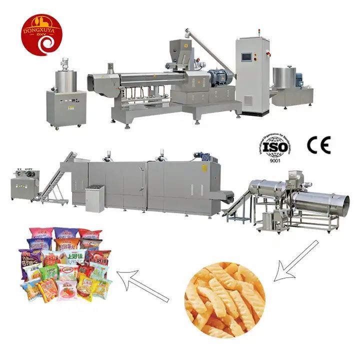 Double Screw Extruded Cereal Cornflakes Puff Corn Snacks Machinery Cereal Corn Flakes Processing Machine