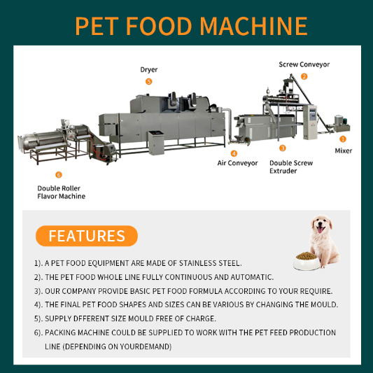 High Efficiency Fully Automatic Industry Pet Food Processing Line Dog Cat Food Machinery Bird Food Making Processing Machine