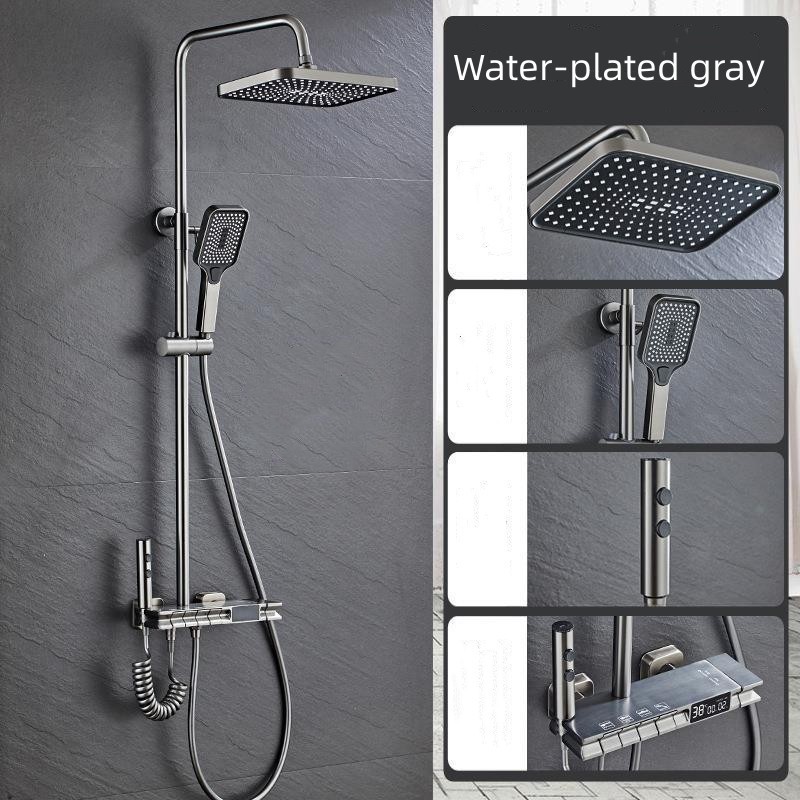 New Piano 2023 brass shower temperature control digital display smart shower faucet