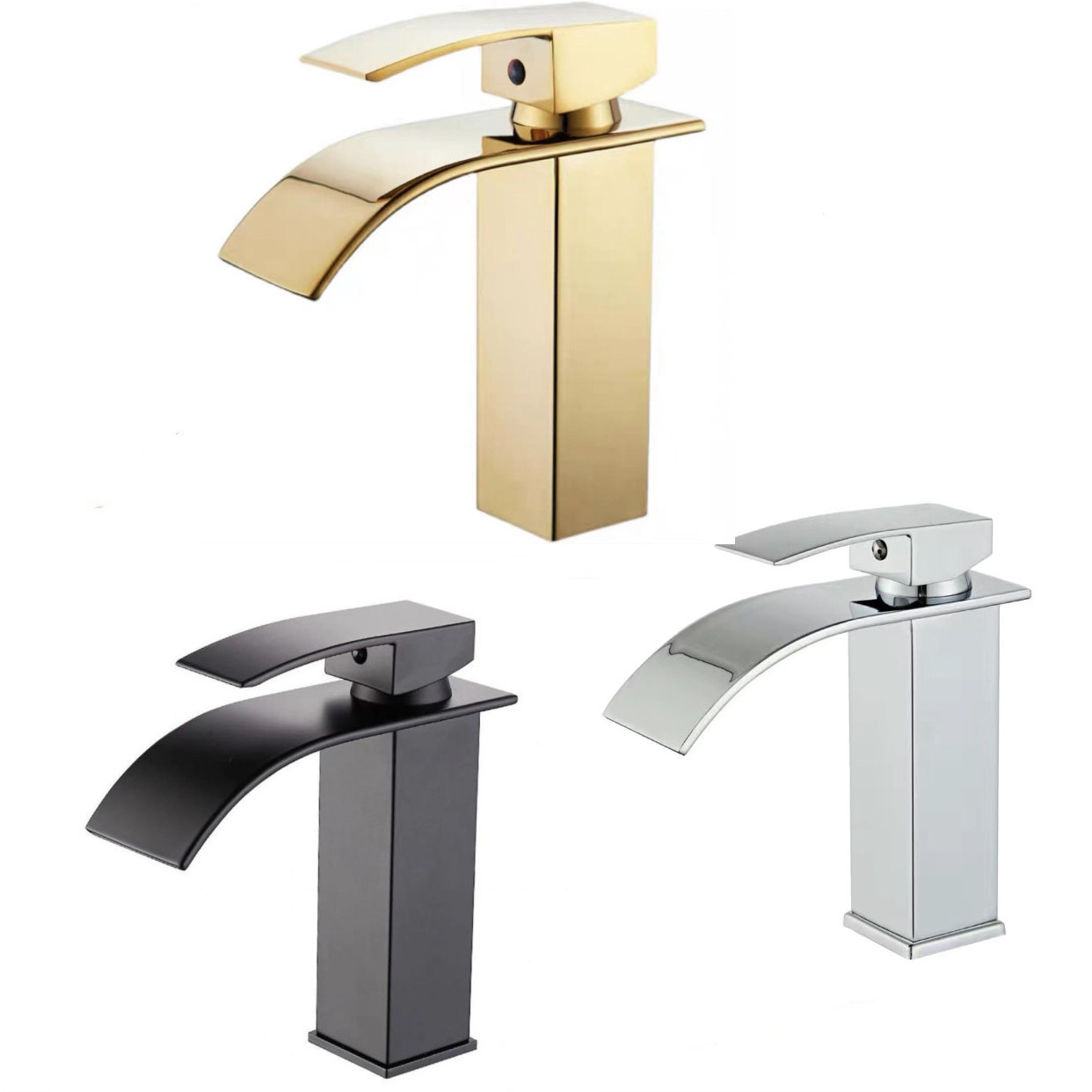 Wholesale bathroom accessories flat mouth waterfall faucet bathroom washbasin basin faucet