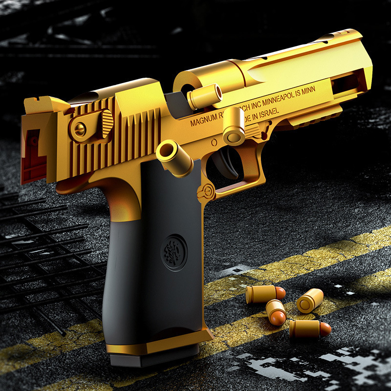 Good Selling 2023  electric short gun automatic continuous gold desert eagle gun pistol electric glock soft bullet gun