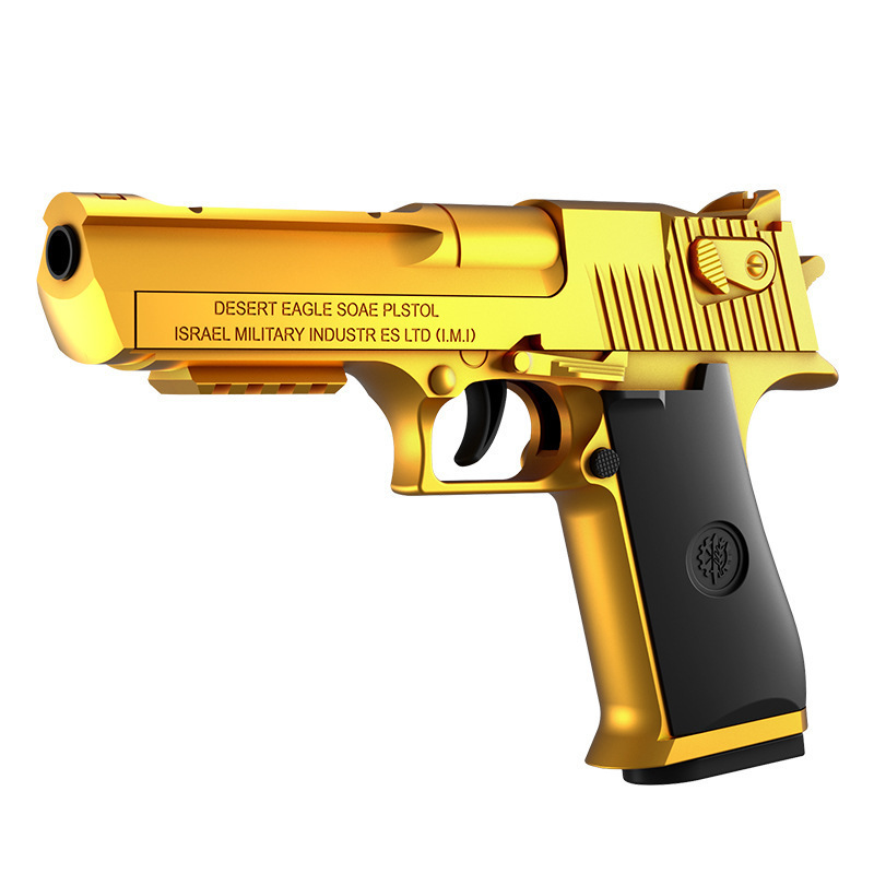 Good Selling 2023  electric short gun automatic continuous gold desert eagle gun pistol electric glock soft bullet gun