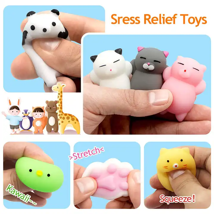 2023 Hot kawaii kids gifts mochi mini cute girls fun soft squeeze animals squishies fidget toys for children