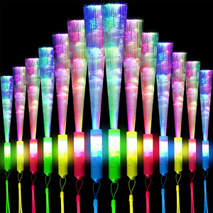 Light Up Fiber Optic Glow Wands Colorful 3 Flashing Models LED Light Up Fiber Optic Glow Sticks for Dark Show Club Festival