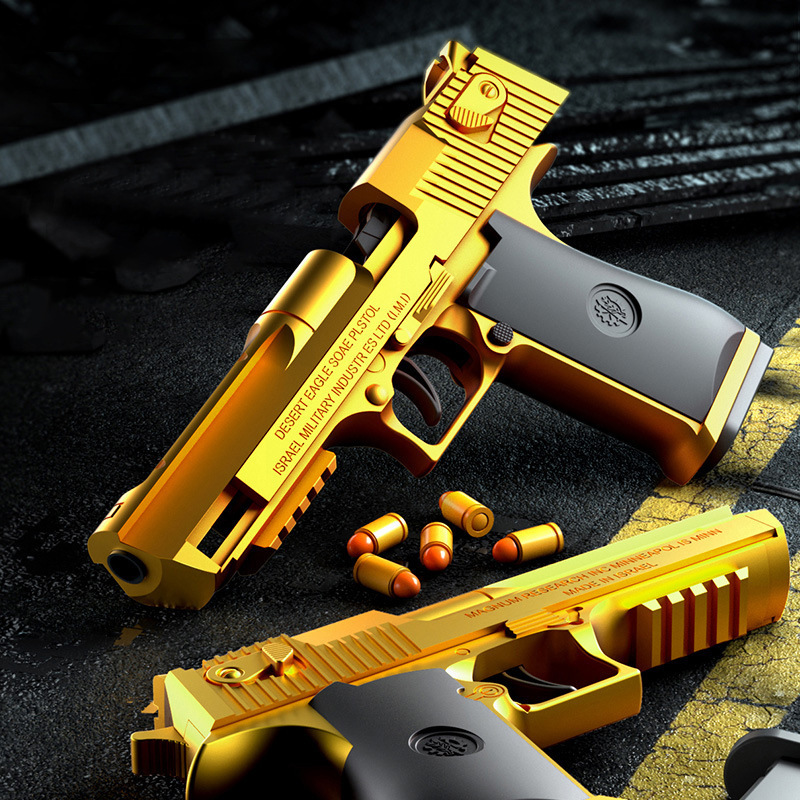 Good Selling 2023  electric short gun automatic continuous gold desert eagle gun pistol electric glock soft bullet gun