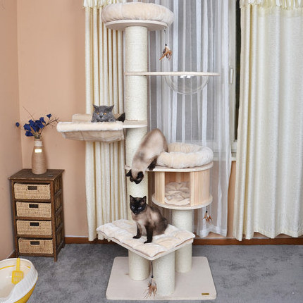 Cat accessories supplies cat climbing tree with hammock