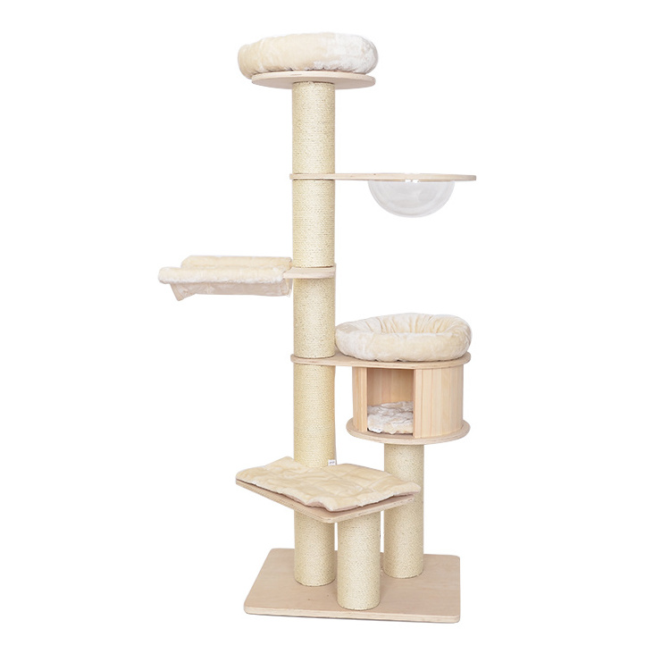 Cat accessories supplies cat climbing tree with hammock