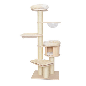 Cat accessories supplies cat climbing tree with hammock