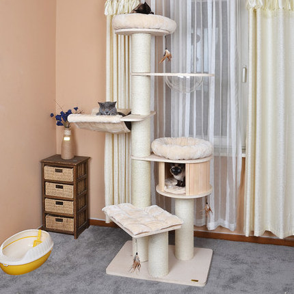 Cat accessories supplies cat climbing tree with hammock