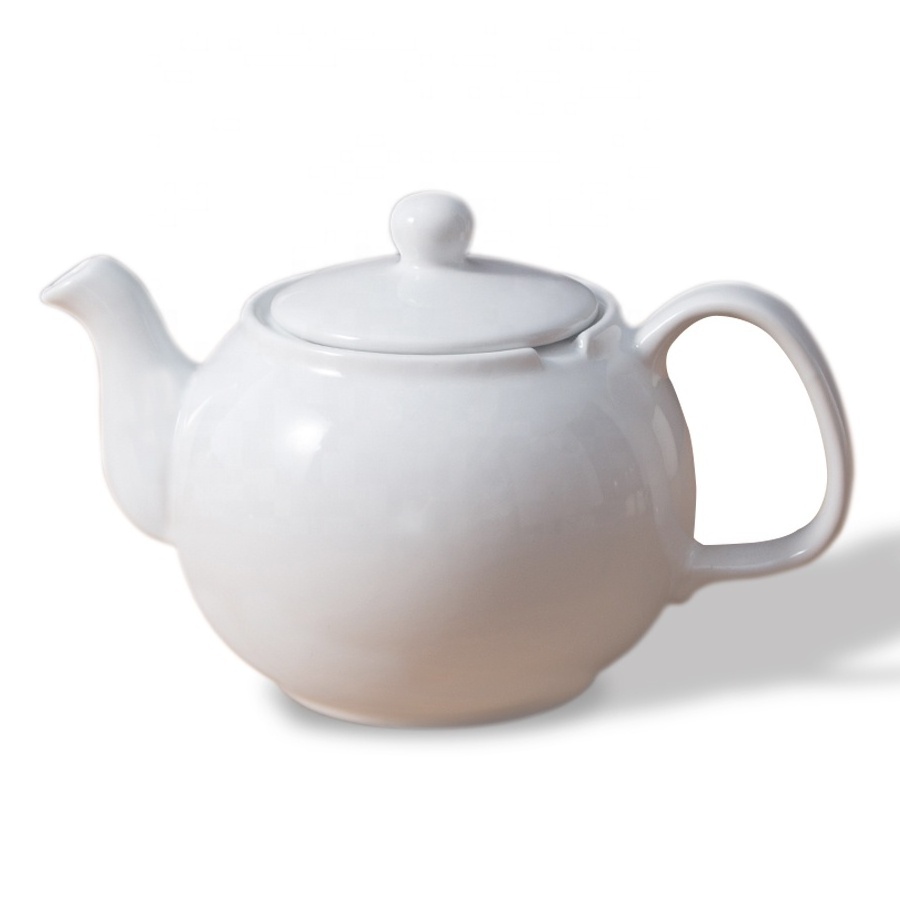 42 oz large custom white porcelain tea and coffee set ceramic tea pot for loose tea