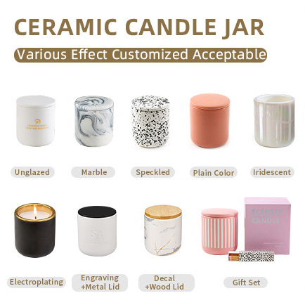 matte white luxury ceramic candle jar in bulk candle container with metal lid custom logo wholesale empty candle holder