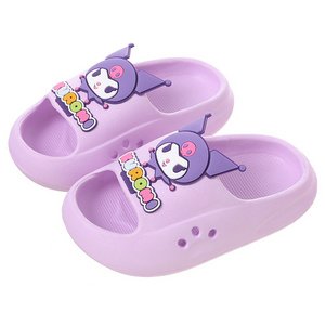 2024 New Arrival Kawaii Sanrio Summer Children's Slippers Cartoon Kuromi Melody Indoor Home Slide Slippers Soft Eva Antislip