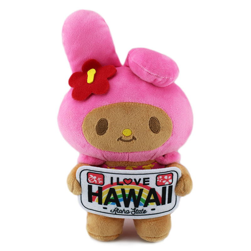 Hawaii Holiday Style Swimming Surfboard Hellos kt Cat Stuffed Animal Plush Doll Kawaii Dangle Accessories