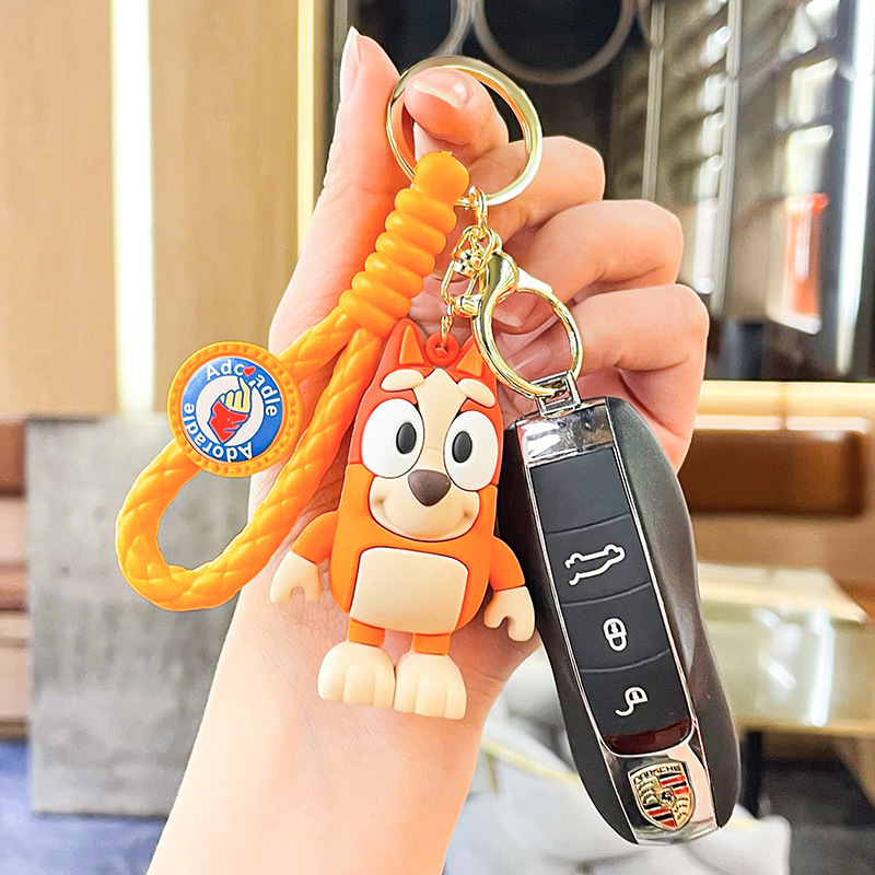 Cartoon Cute 3D Bluei Keychains Wholesale Bingo Keychain Bag Pendant Toy For Kids Festival Gift