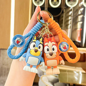 Cartoon Cute 3D Bluei Keychains Wholesale Bingo Keychain Bag Pendant Toy For Kids Festival Gift