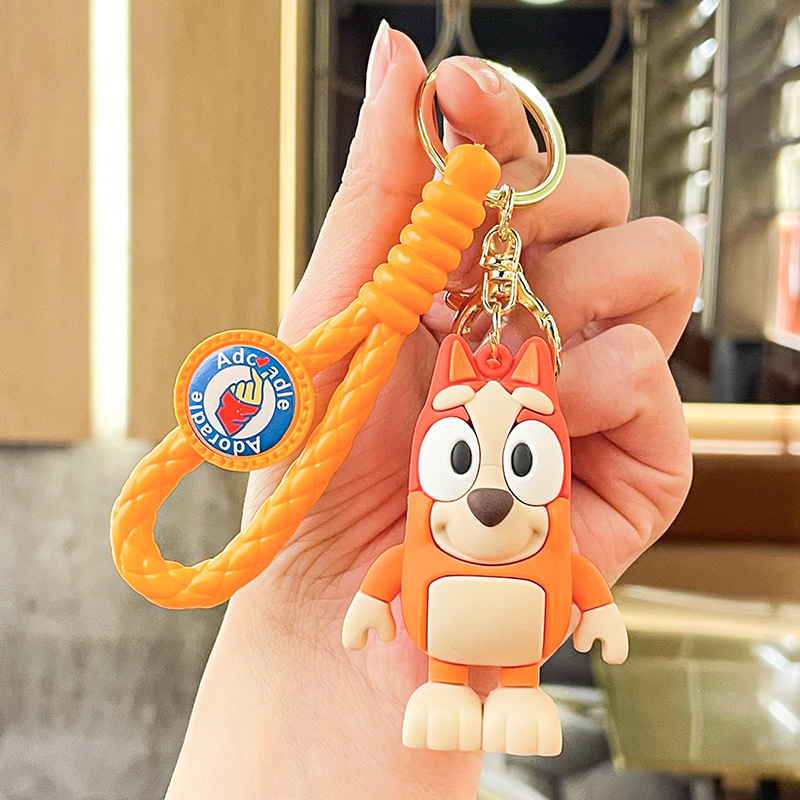 Cartoon Cute 3D Bluei Keychains Wholesale Bingo Keychain Bag Pendant Toy For Kids Festival Gift