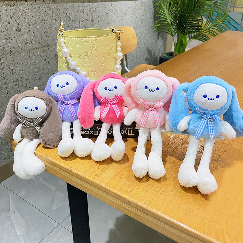 Hot Selling CPC Cute Cartoon Kawaii Bunny Plush Doll Keychain Keyring Bag Parts Pendant Small Fluffy For Kids Girls