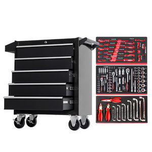 92pcs Complete Mechanics Tool Cart Sets Craftsman Tool Box Set Workshop Cabinet Mobile Trolley Toolbox banco da lavoro