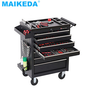 126pcs Trolley Cabinet Tools and Equipment for Workshop Craftsman Tool Kit Set Garage Storage Boxes