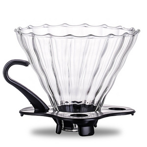 Cheap Price Glass Coffee Filter Cup Pour Over Coffee Dripper for Drip Coffee Pot