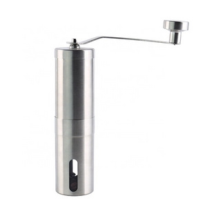 Small stainless steel coffee grinder ceramic conical Adjustable burr portable manual coffee grinder