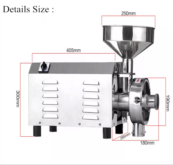 Electric 2000G Cassava Leaf Seed Grinder Machine High-Speed Multi-Function Spice Dry Grain Newest Type Food Corn Milling Grinder